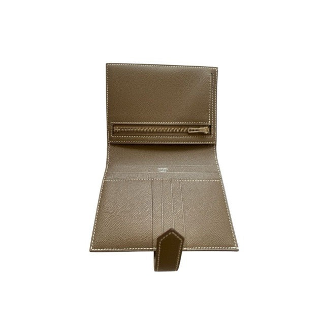 エルメス ベアン コンパクトウォレット エトゥープ マダム ゴールド金具 折り財布 HERMES BEARN COMPACT WALLET ETOUPE MADAME GOLD HARDWARE