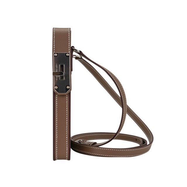 エルメス アカボックス フォンケース エトゥープ タデラクト シルバー金具 携帯ケース ショルダーバッグ HERMES HAC A BOX PHONE CASE ETOUPE TADELAKT SILVER HARDWARE