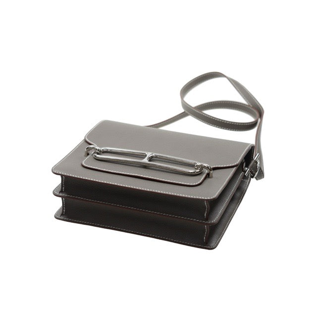 エルメス サック ロウリス ルリ 23 エタン エヴァーカラー エバーカラー シルバー金具 ショルダーバッグ HERMES SAC ROULIS 23 ETAIN EVERCOLOR SILVER HARDWARE【中古】