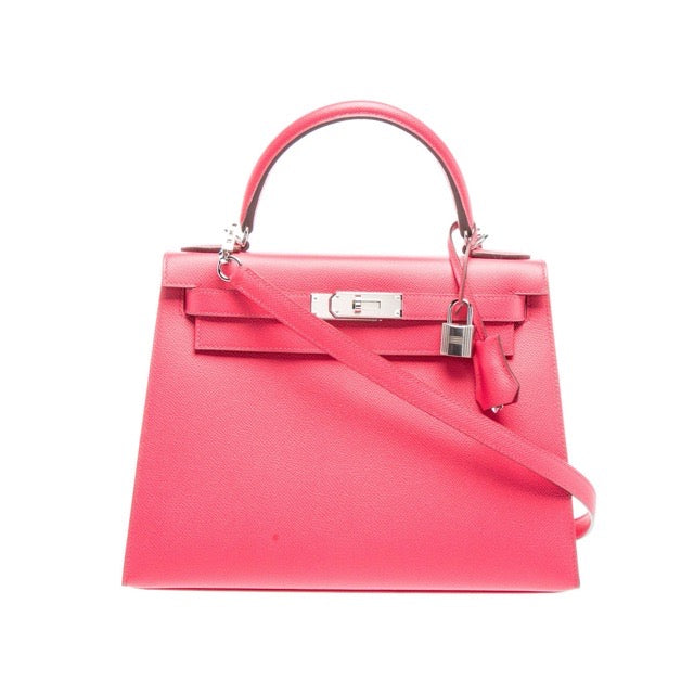 エルメス ケリー 28 Rose Extreme エプソン シルバー金具 HERMES KELLY 28 ROSE EXTREME EPSOM SILVER HARDWARE