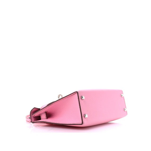 エルメス ミニケリー ケリーミニ２ ミニドゥ 外縫い バブルガムピンク 5P エプソン シルバー金具 HERMES KELLY MINI 2 SELLIER 20 BUBBLEGUM 5P PINK EPSOM SILVER HARDWARE【中古】