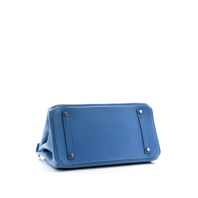 エルメス バーキン３５ ギリーズ ブルーパラダイス トゴ スイフト シルバー金具 HERMES BIRKIN 35 GHILLIES BLEU PARADIS TOGO SWIFT SILVER HARDWARE【中古】