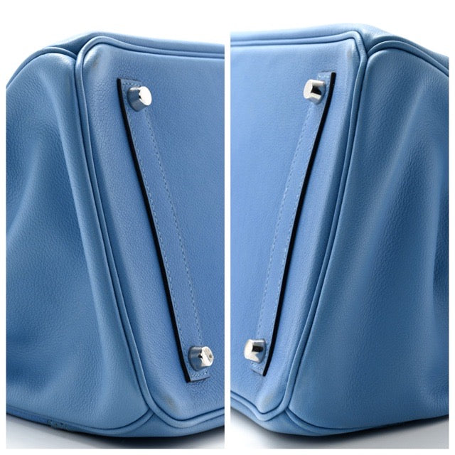 エルメス バーキン３５ ギリーズ ブルーパラダイス トゴ スイフト シルバー金具 HERMES BIRKIN 35 GHILLIES BLEU PARADIS TOGO SWIFT SILVER HARDWARE【中古】