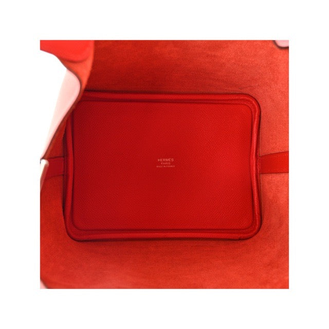 エルメス ピコタンロックPM トレサージュ・ドゥ・キュイール ルージュクー ブルーノール ルージュアッシュ エプソン シルバー金具 HERMES PICOTIN LOCK 18 TRESSAGE DE CUIR ROUGE DE COEUR BLEU DU NORD ROUGE H EPSOM SILVER HARDWARE【中古】