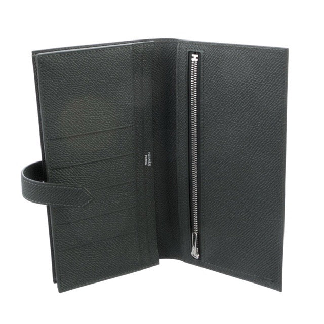 エルメス ベアンスフレ ベアンロングウォレット  Plomb エプソン シルバー金具 長財布 HERMES BEARN GUSSET WALLET PLOMB EPSOM SILVER HARDWARE