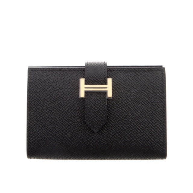 エルメス ベアン カードホルダー ウォレット Noir エプソン ゴールド金具 HERMES BEARN CARD HOLDER WALLET NOIR EPSOM GOLD HARDWARE