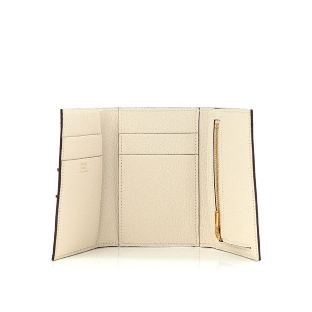 エルメス ベアン コンビネ ミニウォレット ナタ シェーブルミゾール ゴールド金具 三つ折り財布 HERMES BEARN COMBINE TRI-FOLD WALLET NATA CHEVRE MYSORE GOLD HARDWARE