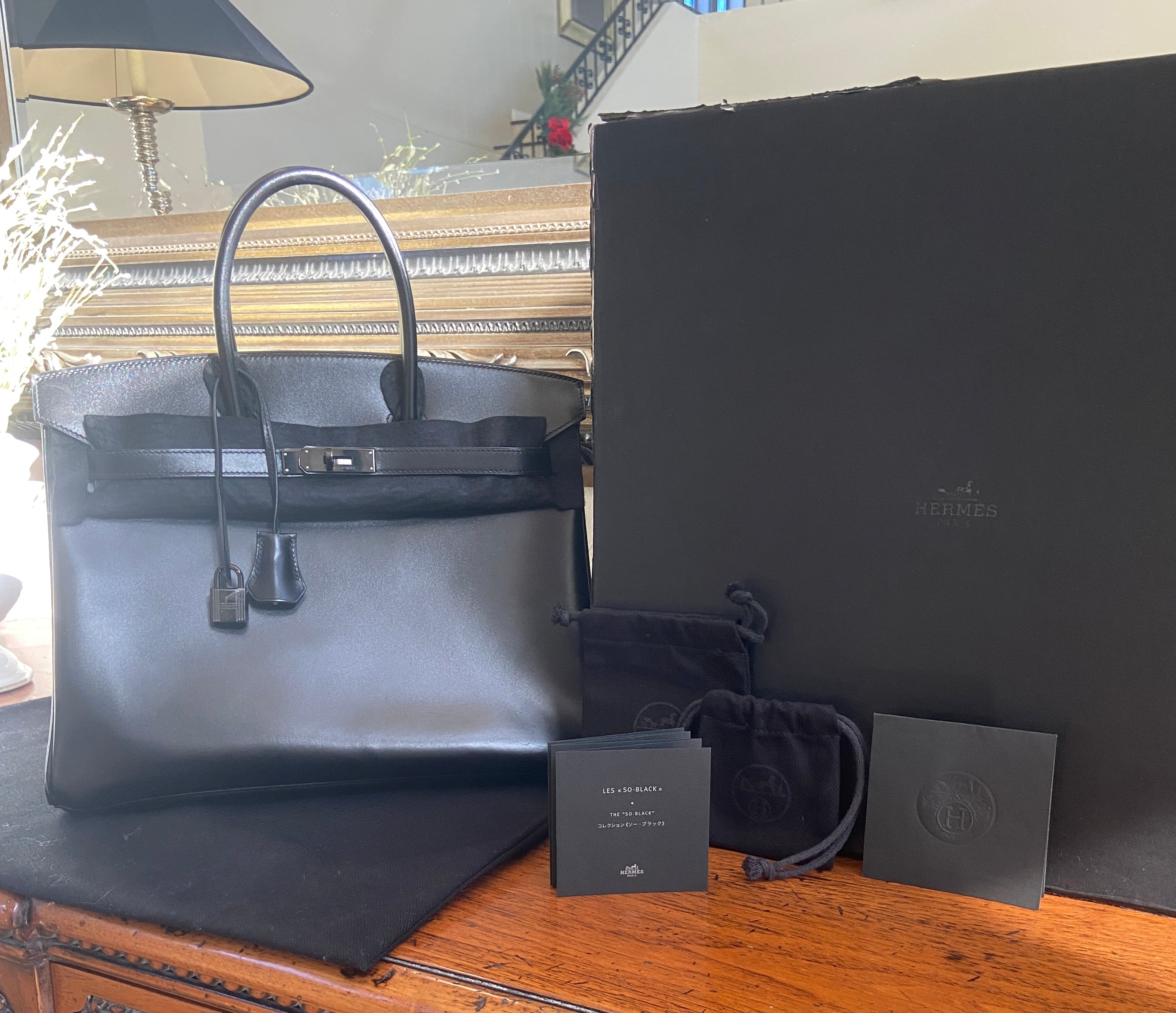 【SO BLACK】エルメス バーキン３５ ソーブラック ボックスカーフ ブラック金具 HERMES BIRKIN 35 SO-BLACK BOX CALFSKIN BLACK HARDWARE