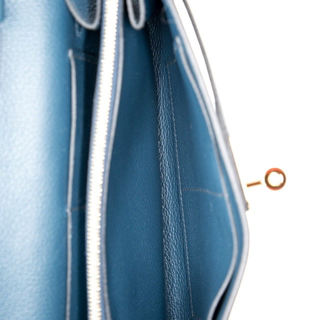エルメス ケリートゥーゴー 長財布 Bleu De Prusse エバーカラー ゴールド金具 HERMES HERMES KELLY TO GO WALLET BLEU DE PRUSSE EVERCOLOR GOLD HARDWARE