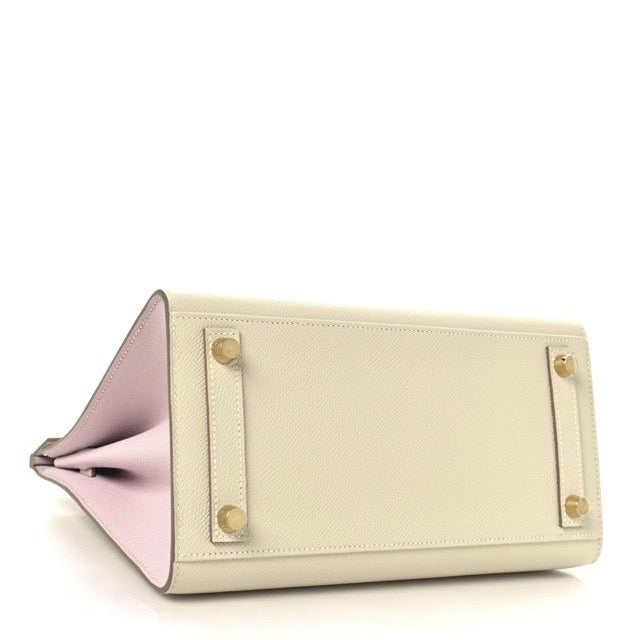 エルメス バーキン25 外縫い スペシャルオーダー バイカラー クレ モーヴペール エプソン マットゴールド金具 パーソナルオーダー ホースシュー HERMES BIRKIN SELLIER 25 CRAIE MAUVE PALE EPSOM BRUSHED GOLD HARDWARE HSS