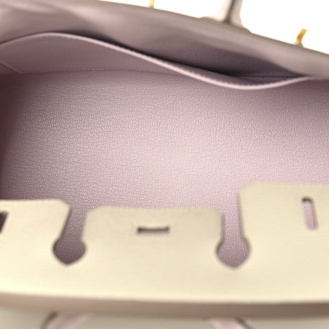 エルメス バーキン25 外縫い スペシャルオーダー バイカラー クレ モーヴペール エプソン マットゴールド金具 パーソナルオーダー ホースシュー HERMES BIRKIN SELLIER 25 CRAIE MAUVE PALE EPSOM BRUSHED GOLD HARDWARE HSS