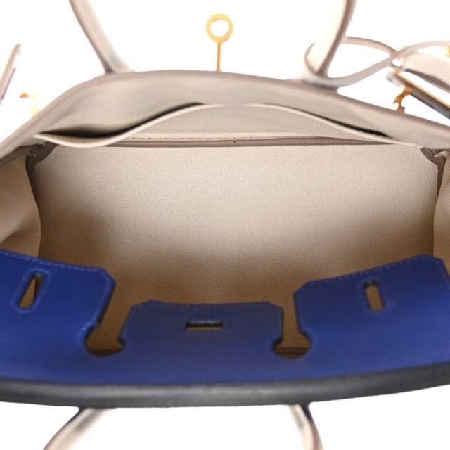 エルメス バーキン25 スペシャルオーダー バイカラー ブルーエレクトリック クレ エプソン マットゴールド金具 パーソナルオーダー ホースシュー HERMES BIRKIN 25 BLEU ELECTRIC CRAIE EPSOM BRUSHED GOLD HARDWARE HSS【中古】