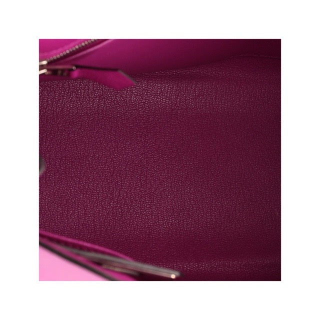 [Used] HERMES KELLY 28 SELLIER ROSE POURPRE EPSOM SILVER HARDWARE