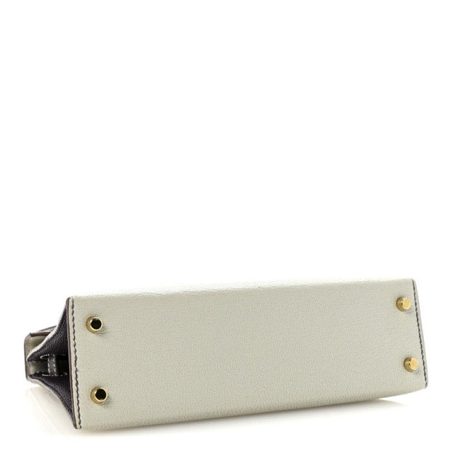 エルメス ミニケリー ケリーミニ２ ミニドゥ 外縫い スペシャルオーダー バイカラー パールグレー レザン シェーブル パーマブラス シャンパンゴールド金具 パーソナル HERMES KELLY MINI 2 SELLIER 20 GRIS PERLE RAISIN CHEVRE PERMABRASS GOLD HARDWARE HSS【中古】