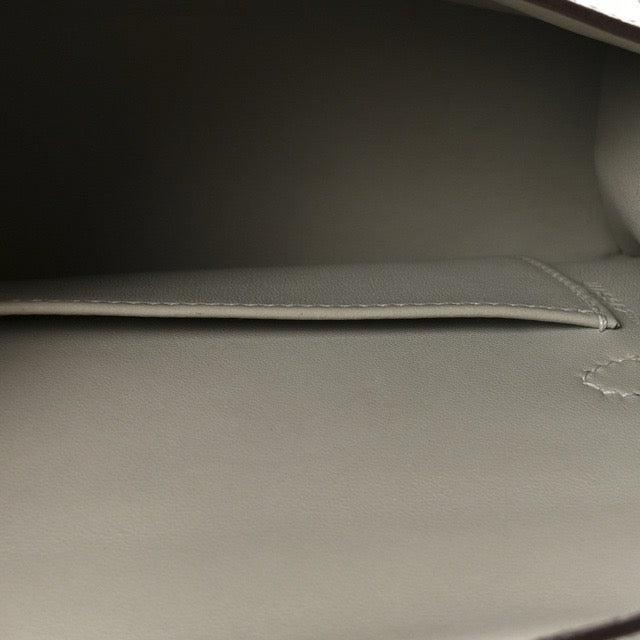 エルメス ミニケリー ケリーミニ２ ミニドゥ 外縫い スペシャルオーダー バイカラー パールグレー レザン シェーブル パーマブラス シャンパンゴールド金具 パーソナル HERMES KELLY MINI 2 SELLIER 20 GRIS PERLE RAISIN CHEVRE PERMABRASS GOLD HARDWARE HSS【中古】