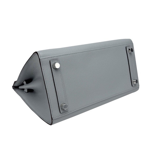 エルメス バーキン25 外縫い セリエ ブルーグラシエ エプソン シルバー金具 HERMES BIRKIN SELLIER 25 BLEU GLACIER EPSOM SILVER HARDWARE