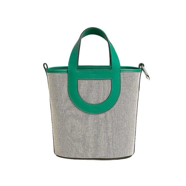 エルメス インザループ 18 ヴェールヴェルティゴ トワルアッシュ スイフト シルバー金具 HERMES IN-THE-LOOP 18 VERT VERTIGO TOILE H SWIFT SILVER HARDWARE