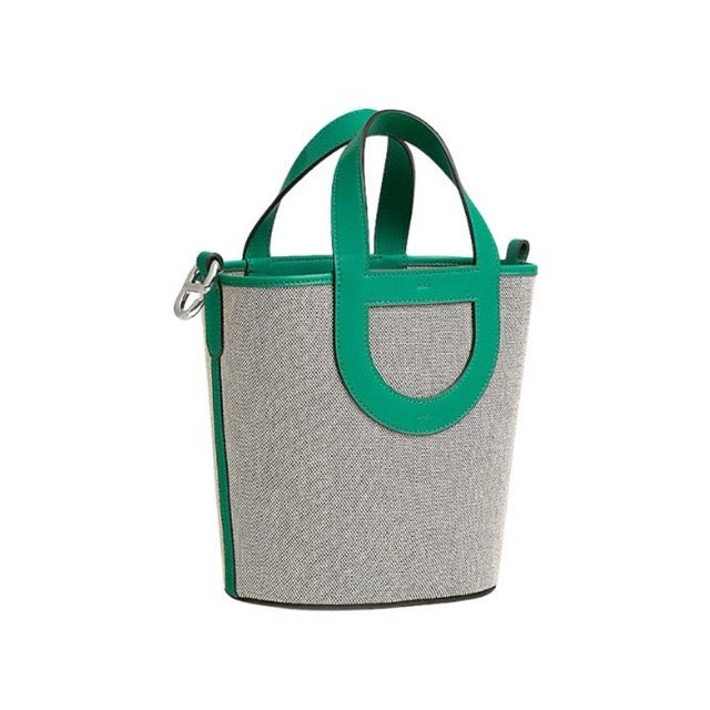 エルメス インザループ 18 ヴェールヴェルティゴ トワルアッシュ スイフト シルバー金具 HERMES IN-THE-LOOP 18 VERT VERTIGO TOILE H SWIFT SILVER HARDWARE