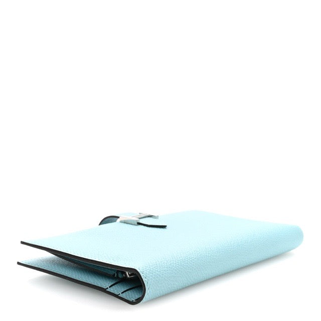 エルメス ベアンスフレ ベアンロングウォレット 長財布 ブルーアトール エプソン シルバー金具 HERMES BEARN GUSSET WALLET BLEU ATOLL EPSOM SILVER HARDWARE【中古】