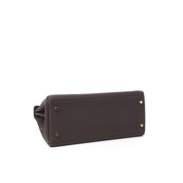 エルメス ケリー２８ 内縫い エベーヌ エベンヌ トゴ ゴールド金具 HERMES KELLY RETOURNE 28 EBENE TOGO GOLD HARDWARE【中古】