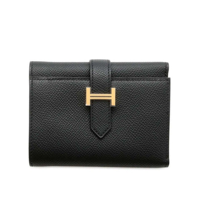 エルメス ベアン コンビネ ミニウォレット ブラック エプソン ゴールド金具 三つ折り財布 HERMES BEARN COMBINE TRI-FOLD WALLET BLACK EPSOM GOLD HARDWARE