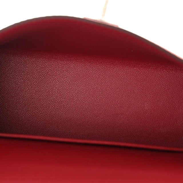 エルメス ミニケリー ケリーミニ２ ミニドゥ 外縫い ヴェルソ ローズジャイプール ルージュヴィフ エプソン シルバー金具 HERMES KELLY MINI 2 SELLIER 20 VERSO ROSE JAIPUR ROUGE VIF EPSOM SILVER HARDWARE【中古】