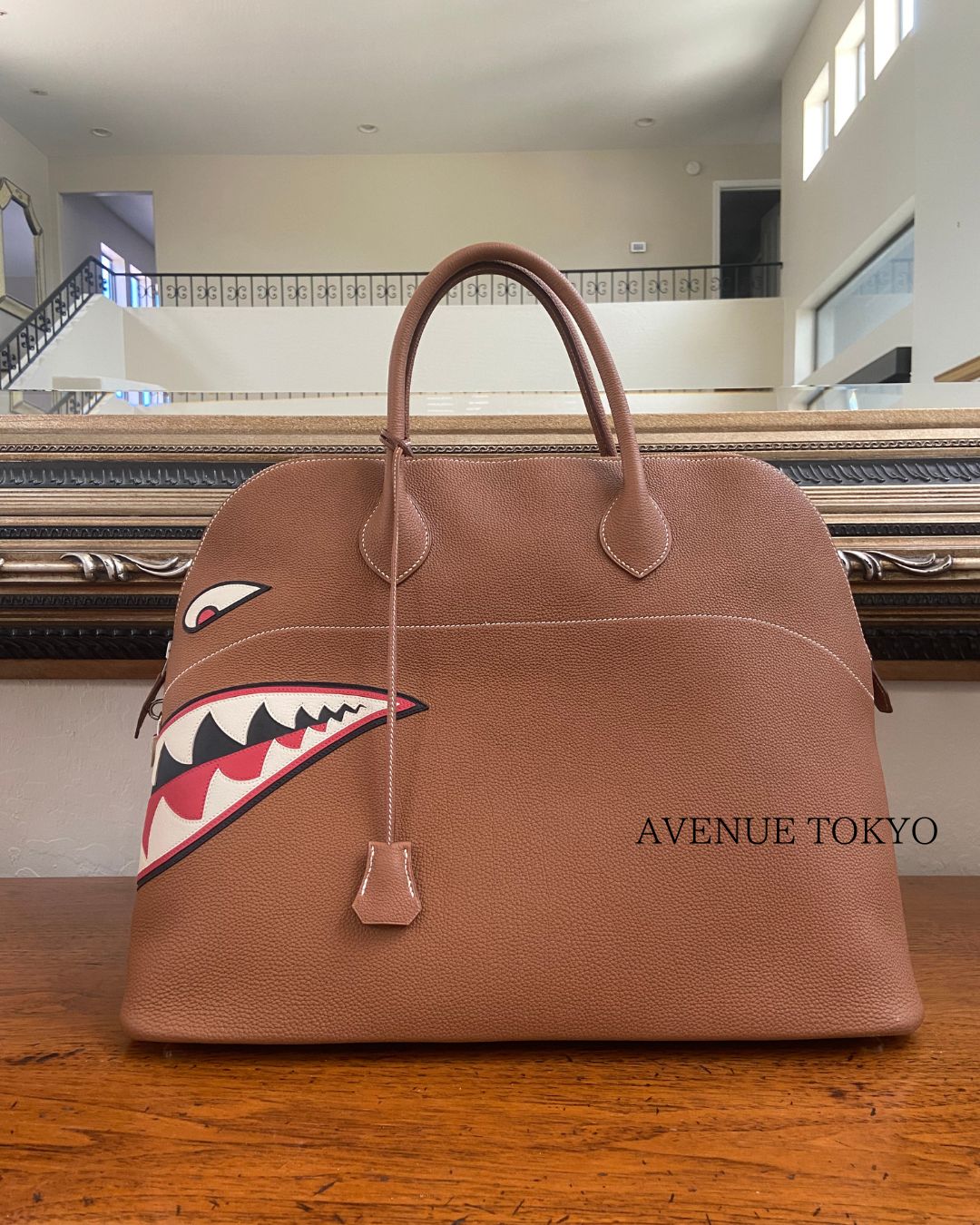 最短当日発送 限定品 エルメス ボリード45 シャーク ゴールド トゴ シルバー金具 HERMES BOLIDE 45 SHARK GOLD TOGO SILVER HARDWARE【中古】