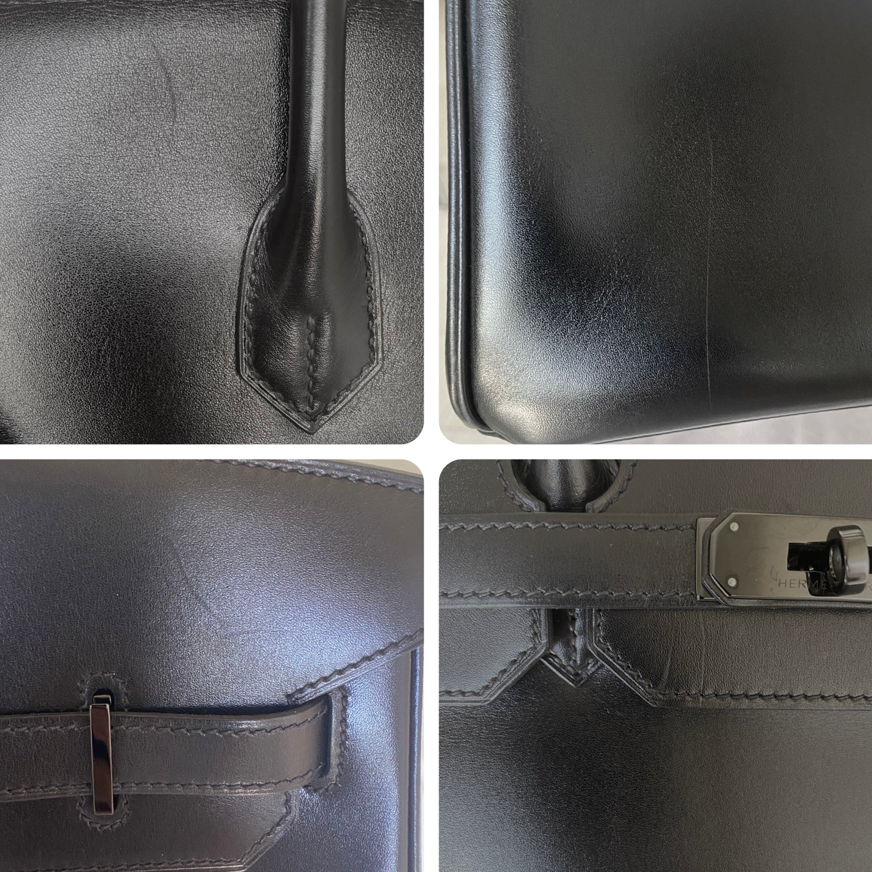 エルメス バーキン35 ソーブラック ボックスカーフ ブラック金具