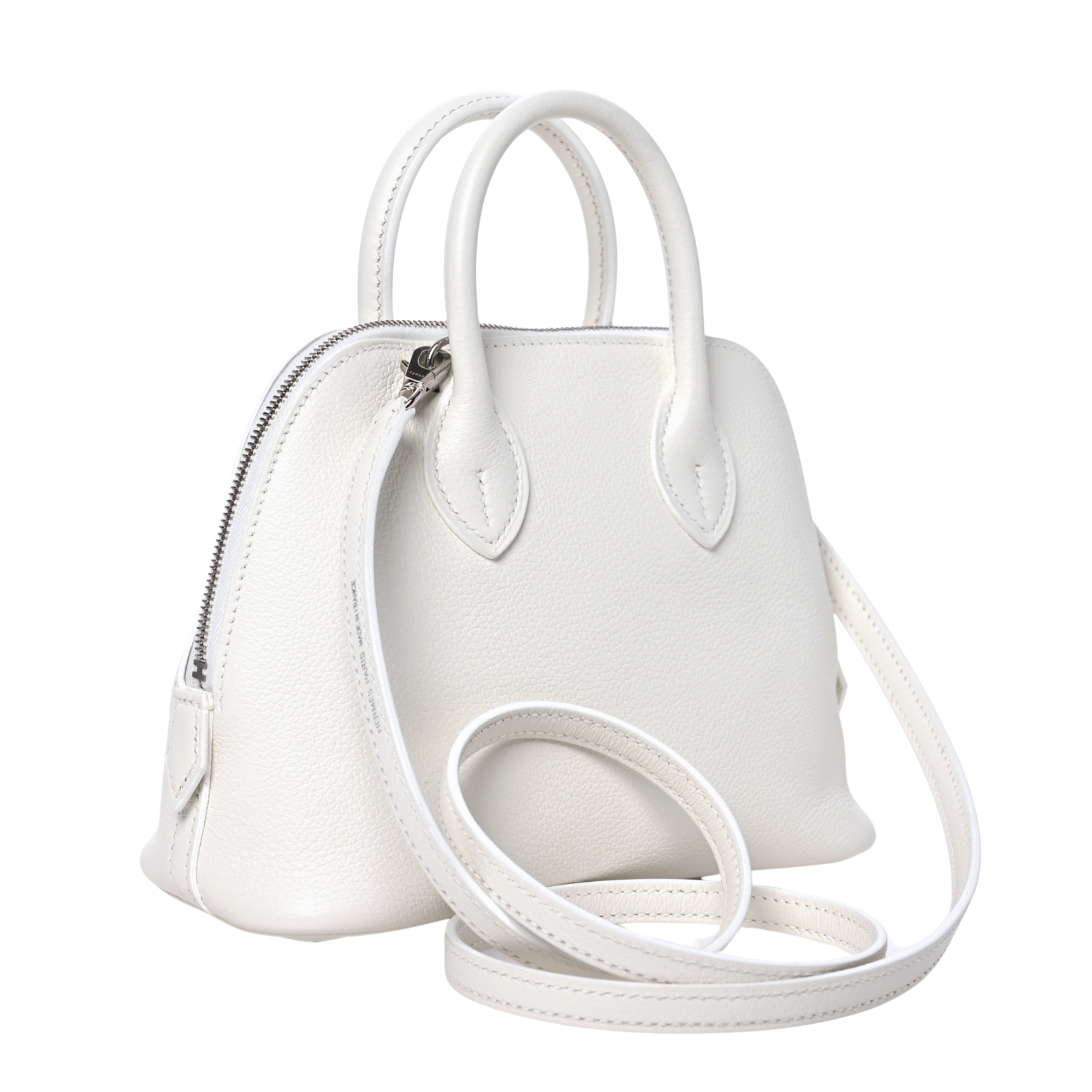 エルメス ミニボリード ホワイト エヴァーカラー エバーカラー シルバー金具 HERMES MINI BOLIDE 1923 WHITE EVERCOLOR SILVER HARDWARE