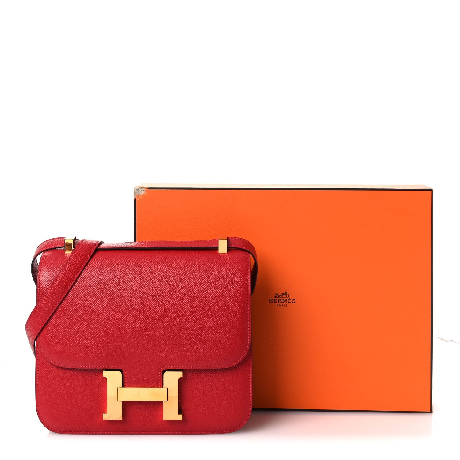 エルメス  コンスタンス 24 Rouge Casaque エプソン ゴールド金具 HERMES CONSTANCE 24 ROUGE CASAQUE EPSOM GOLD HARDWARE