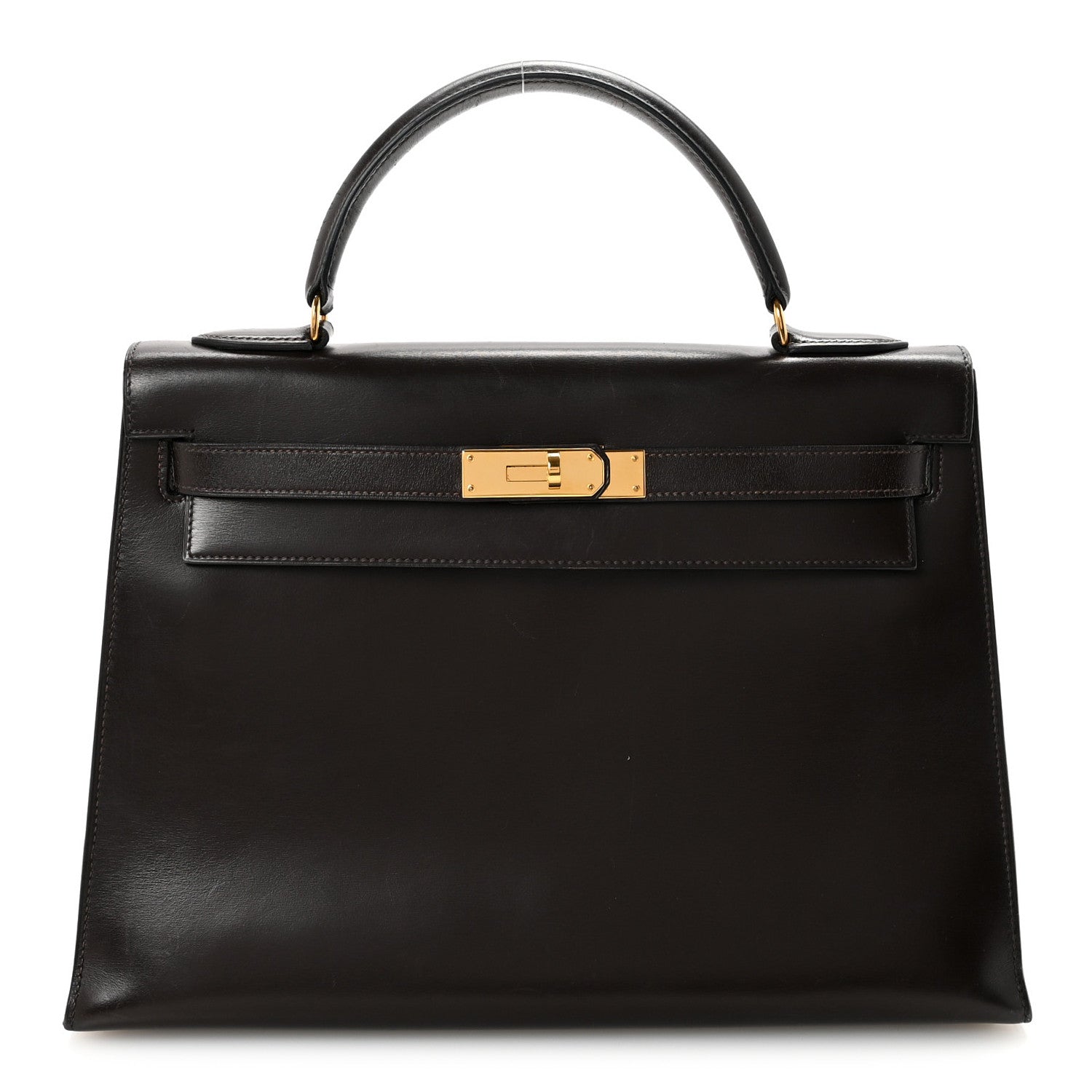 エルメス ケリー32 外縫い Chocolate ボックス ゴールド金具 HERMES KELLY32 SELLIER CHOCOLATE BOX GOLD HARDWARE