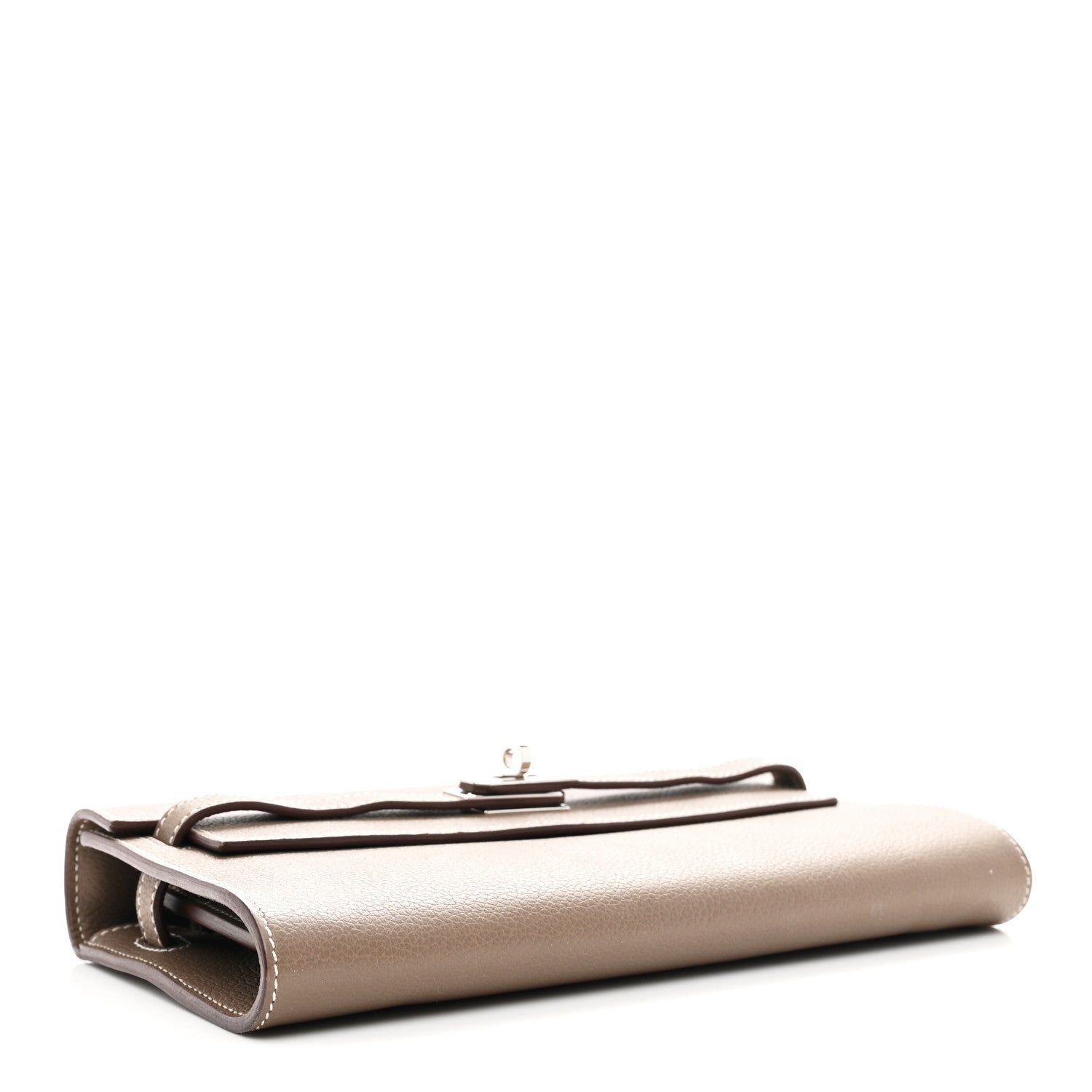 HERMES KELLY TO GO WALLET ETOUPE EVERCOLOR SILVER HARDWARE