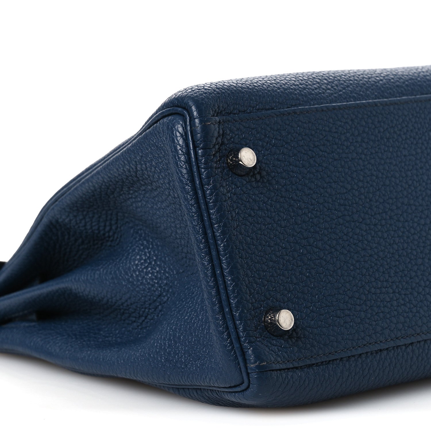 HERMES KELLY 28 RETOURNE BLEU DE PRUSSE TOGO SILVER HARDWARE