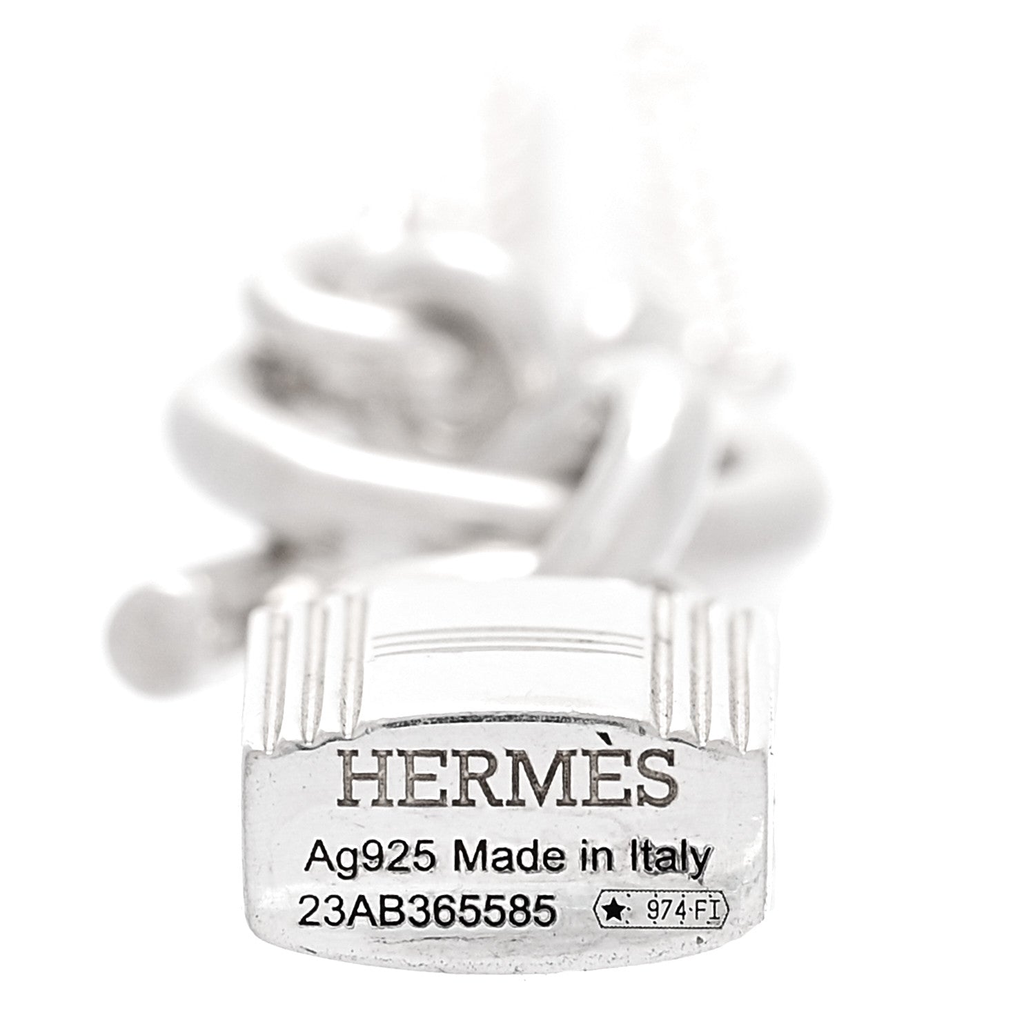 Hermès Sterling Silver Cadenas Kelly Lock Pendant Necklace