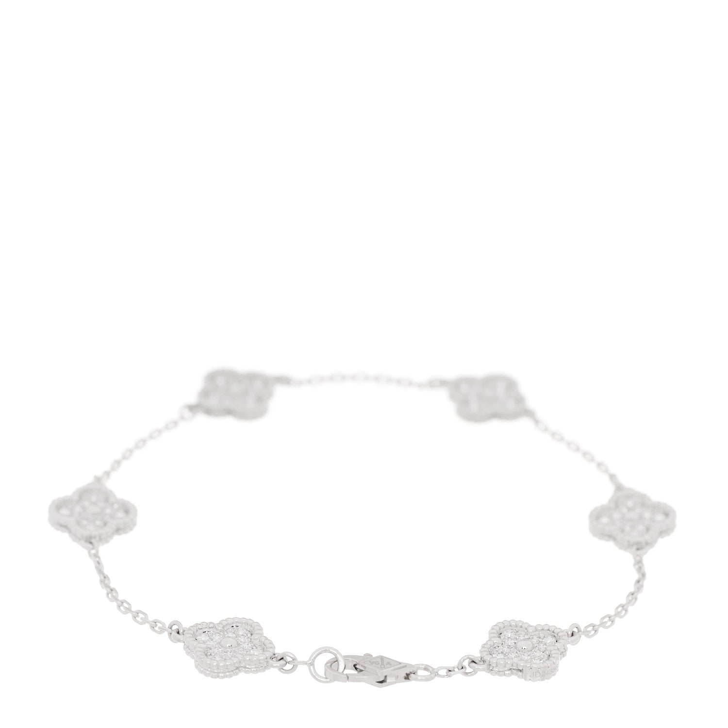 ヴァンクリーフ＆アーペル スウィートアルハンブラ 6モチーフ ブレスレット ダイヤモンド 18K ホワイトゴールド VAN CLEEF & ARPELS SWEET ALHAMBRA 6 MOTIFS BRACELET DIAMOND 18K WHITE GOLD