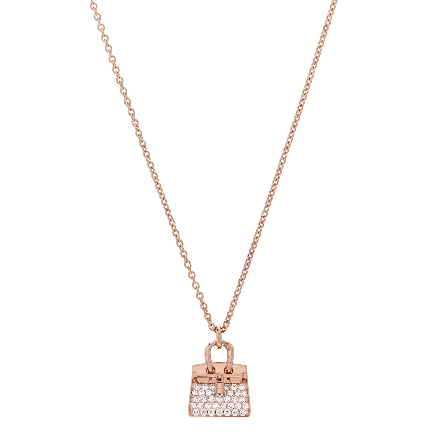 エルメス バーキンアミュレット ペンダントネックレス 18Kローズゴールド HERMES 18K ROSE GOLD DIAMOND BIRKIN AMULETTES PENDANT NECKLACE