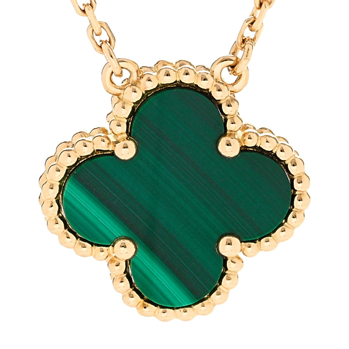 ヴァンクリーフ＆アーペル ヴィンテージアルハンブラ ペンダントネックレス マラカイト 18K イエローゴールド VAN CLEEF & ARPELS VINTAGE ALHAMBRA PENDANT NECKLACE MALACHITE 18K YELLOW GOLD