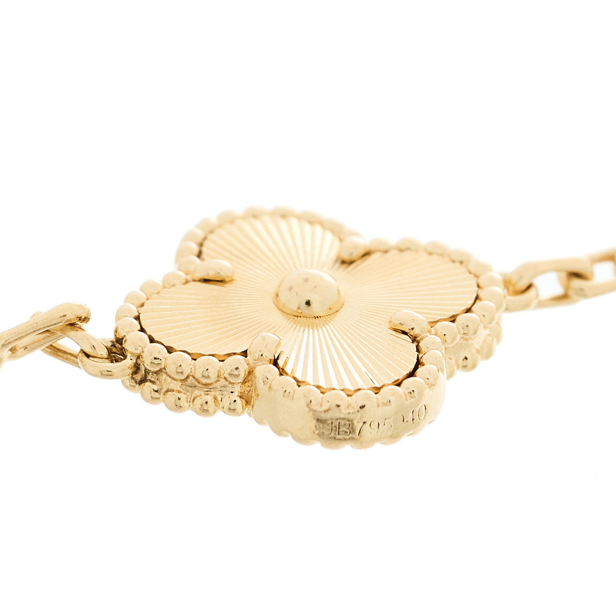ヴァンクリーフ＆アーペル ヴィンテージアルハンブラ 5モチーフ ブレスレット ギョーシェ 18K イエローゴールド VAN CLEEF & ARPELS VINTAGE ALHAMBRA 5 MOTIFS BRACELET GUILLOCHÉ 18K YELLOW GOLD