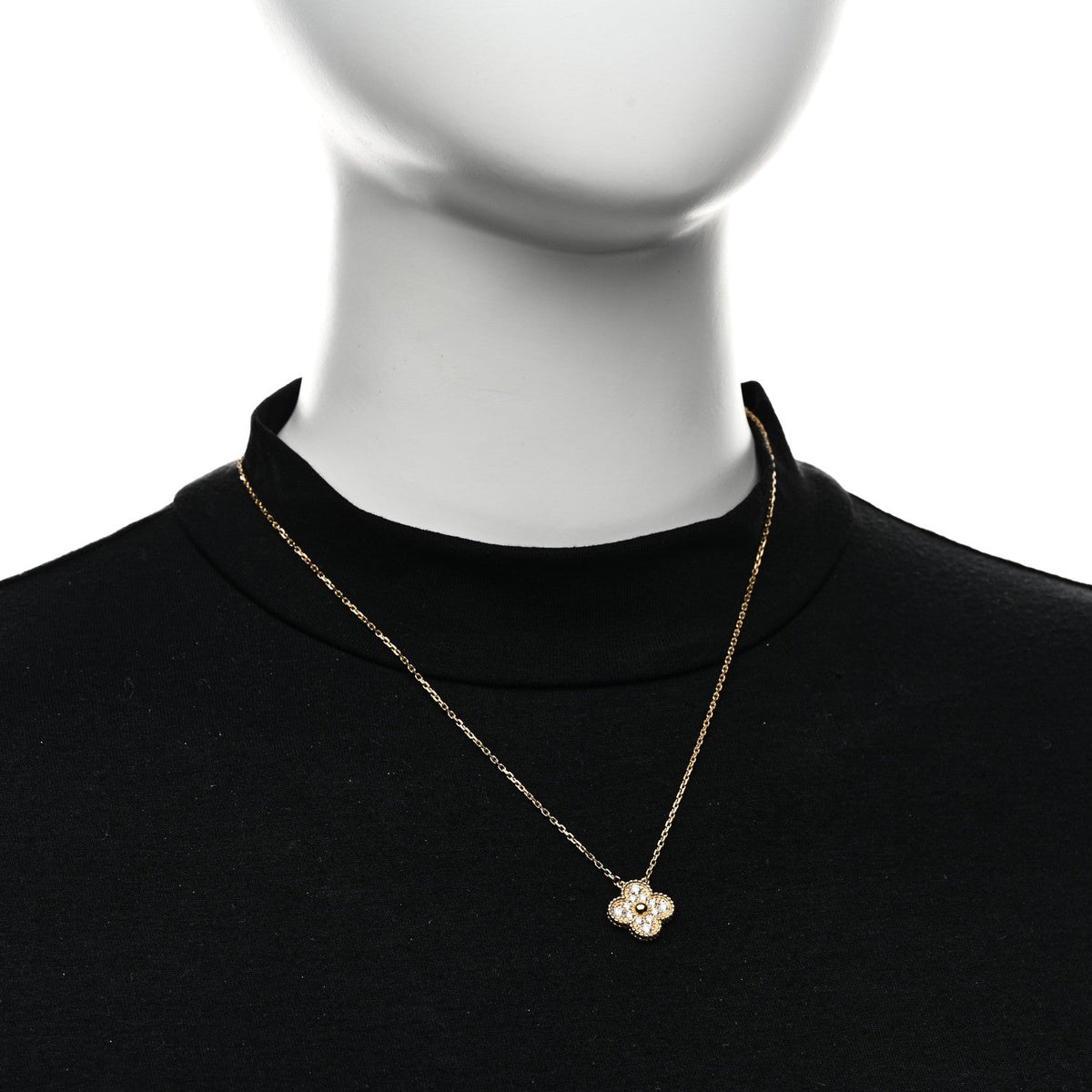 ヴァンクリーフ＆アーペル ヴィンテージアルハンブラ ペンダントネックレス ダイヤモンド 18K イエローゴールド VAN CLEEF & ARPELS VINTAGE ALHAMBRA PENDANT NECKLACE DIAMOND 18K YELLOW GOLD