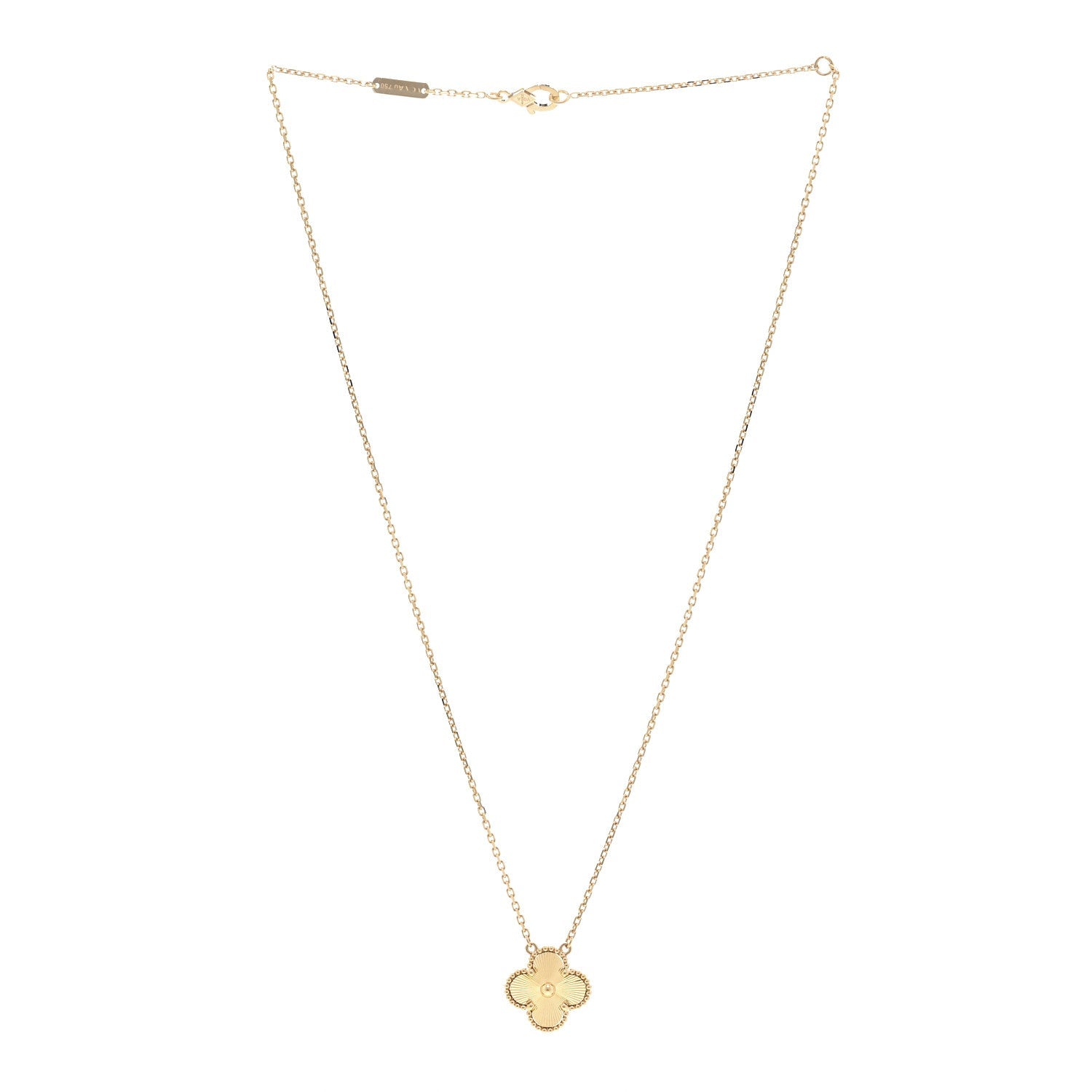 ヴァンクリーフ＆アーペル ヴィンテージアルハンブラ ペンダントネックレス ギョーシェ 18K イエローゴールド VAN CLEEF & ARPELS VINTAGE ALHAMBRA PENDANT NECKLACE GUILLOCHÉ 18K YELLOW GOLD