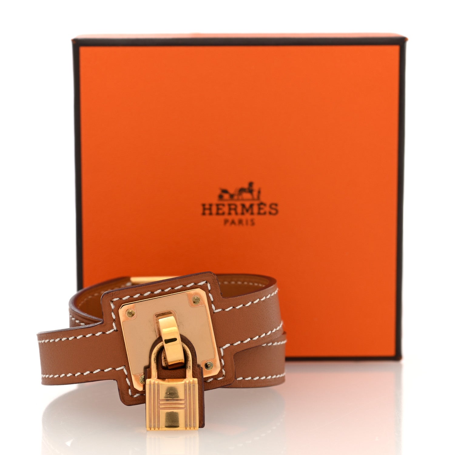 Hermès Swift O'Kelly Double Tour Bracelet T2 Gold