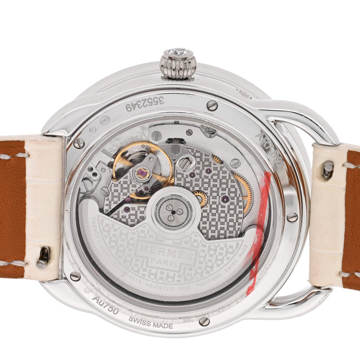 エルメス アルソー プチット リュヌ ウォッチ 38mm 18K ホワイトゴールド Blanc アリゲーター HERMES ARCEAU PETITE LUNE WATCH 38MM 18K WHITE GOLD BLANC ALLIGATOR