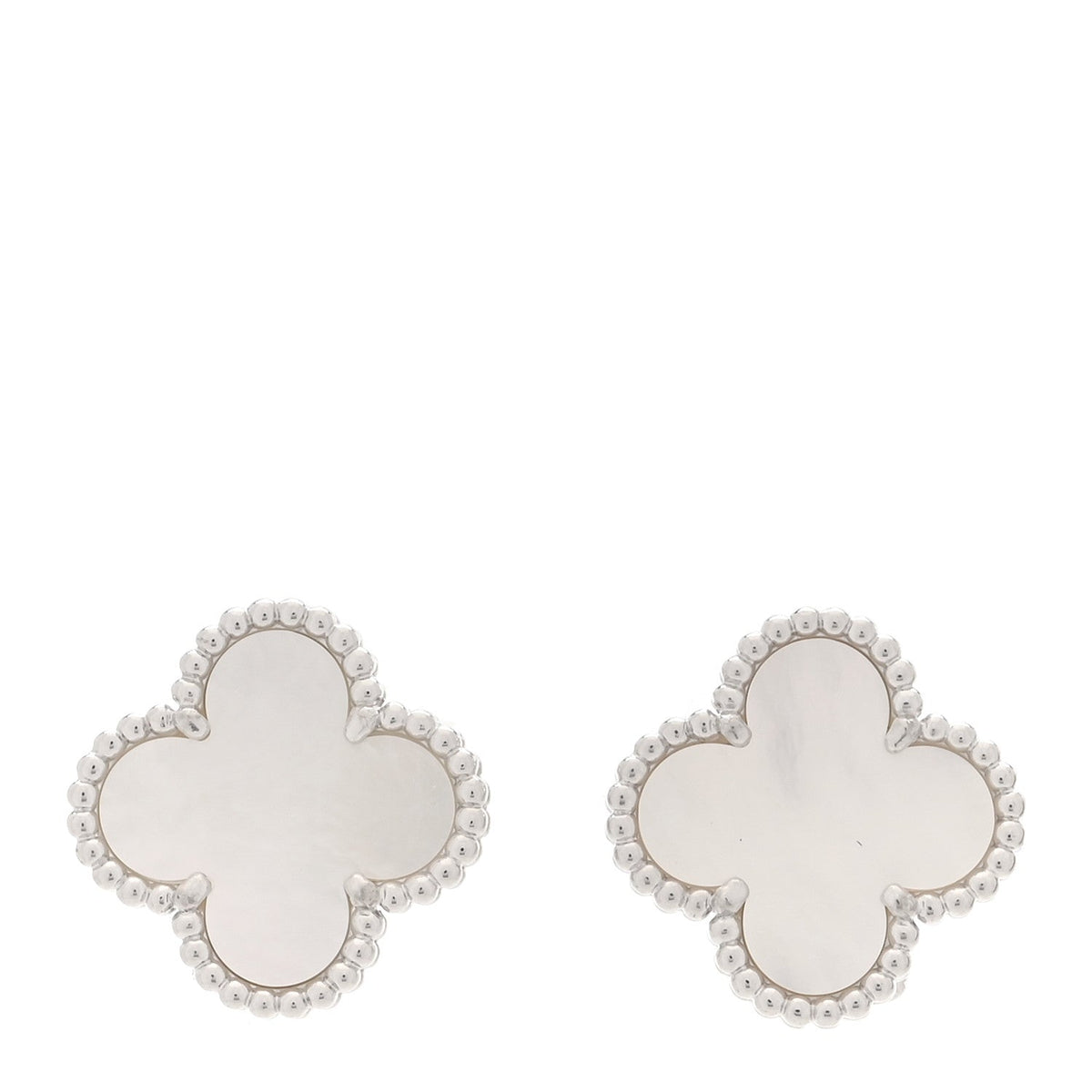 ヴァンクリーフ＆アーペル ヴィンテージアルハンブラ ピアス マザーオブパール 18K ホワイトゴールド VAN CLEEF & ARPELS VINTAGE ALHAMBRA EARRINGS MOTHER OF PEARL 18K WHITE GOLD