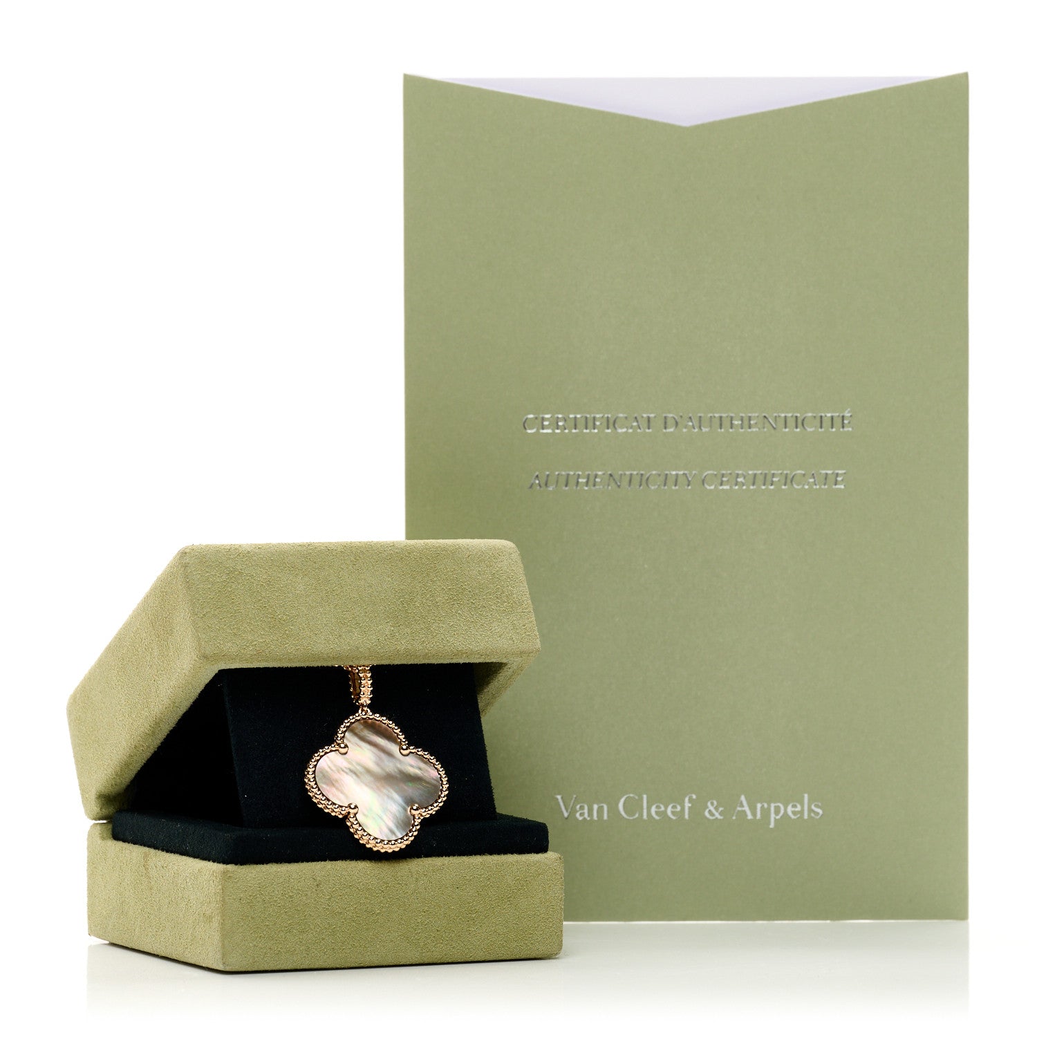 Van Cleef & Arpels 18K Rose Gold Gray Mother-of-Pearl Magic Alhambra Long Necklace