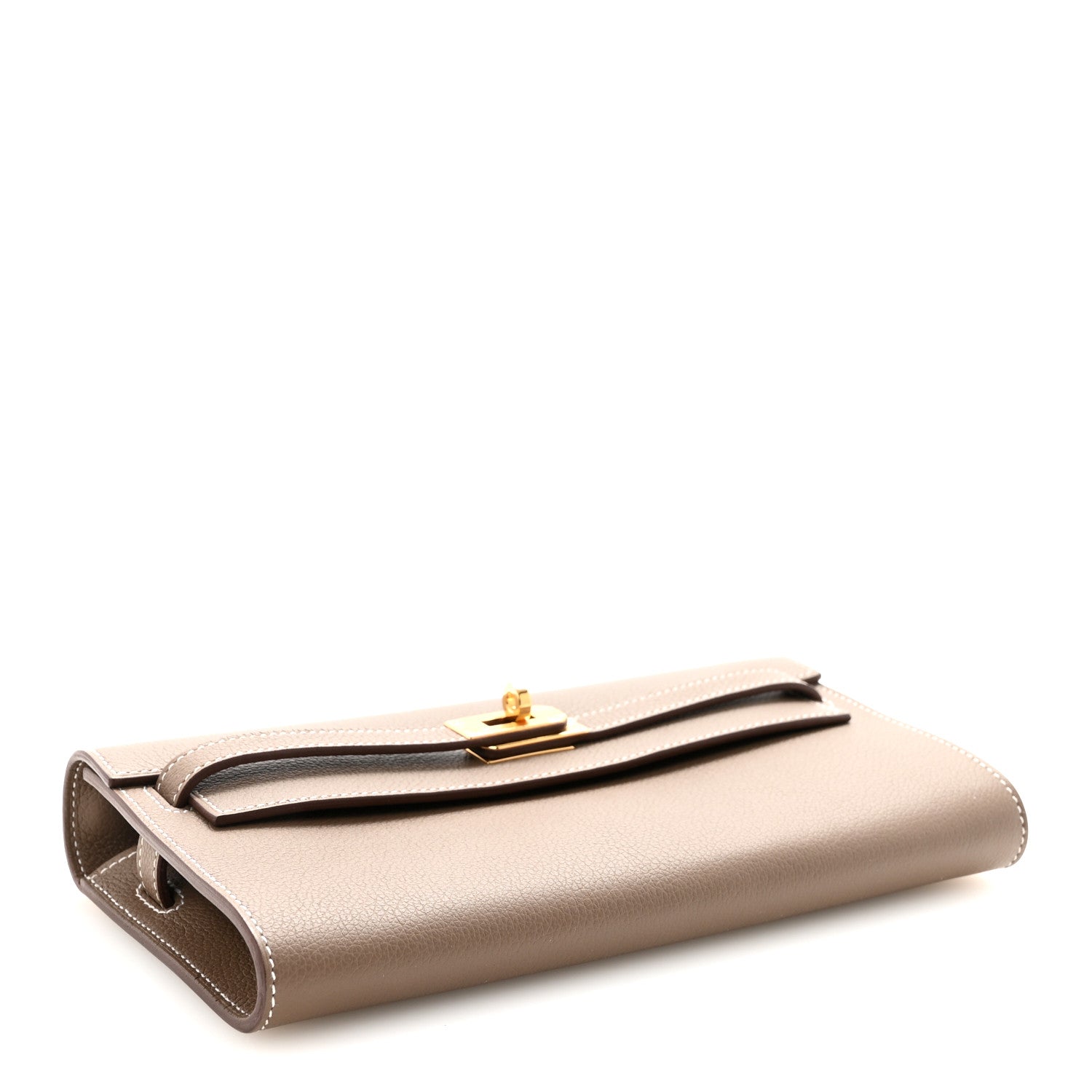 エルメス ケリートゥーゴー 長財布 Etoupe エバーカラー ゴールド金具 HERMES KELLY TO GO WALLET ETOUPE EVERCOLOR GOLD HARDWARE