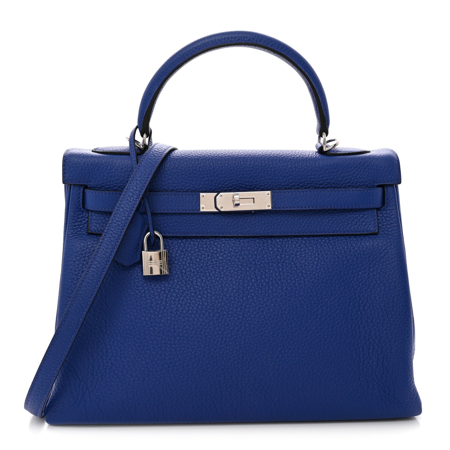 エルメス ケリー32 内縫い Bleu Electrique トリヨンクレマンス シルバー金具 HERMES KELLY32 RETOURNE BLEU ELECTRIQUE TAURILLON CLEMENCE SILVER HARDWARE