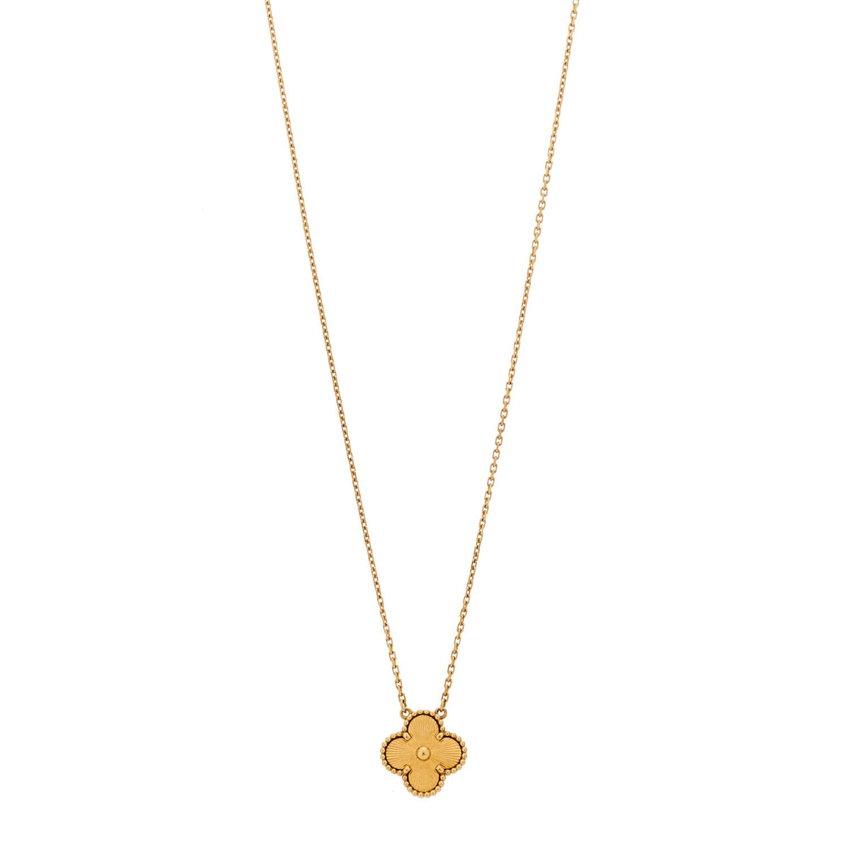 ヴァンクリーフ＆アーペル ヴィンテージアルハンブラ ペンダントネックレス ギョーシェ 18K イエローゴールド VAN CLEEF & ARPELS VINTAGE ALHAMBRA PENDANT NECKLACE GUILLOCHÉ 18K YELLOW GOLD
