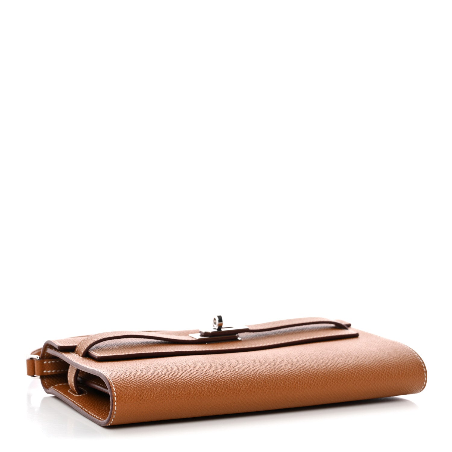 HERMES KELLY TO GO WALLET GOLD EPSOM SILVER HARDWARE