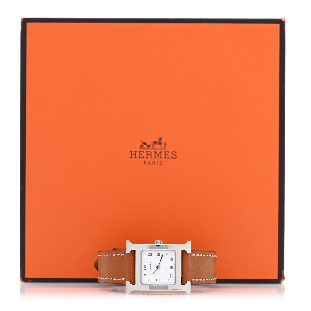 エルメス Hウォッチ クォーツ 21mm ステンレス Gold エプソン HERMES HEURE H QUARTZ WATCH 21MM STAINLESS STEEL GOLD EPSOM
