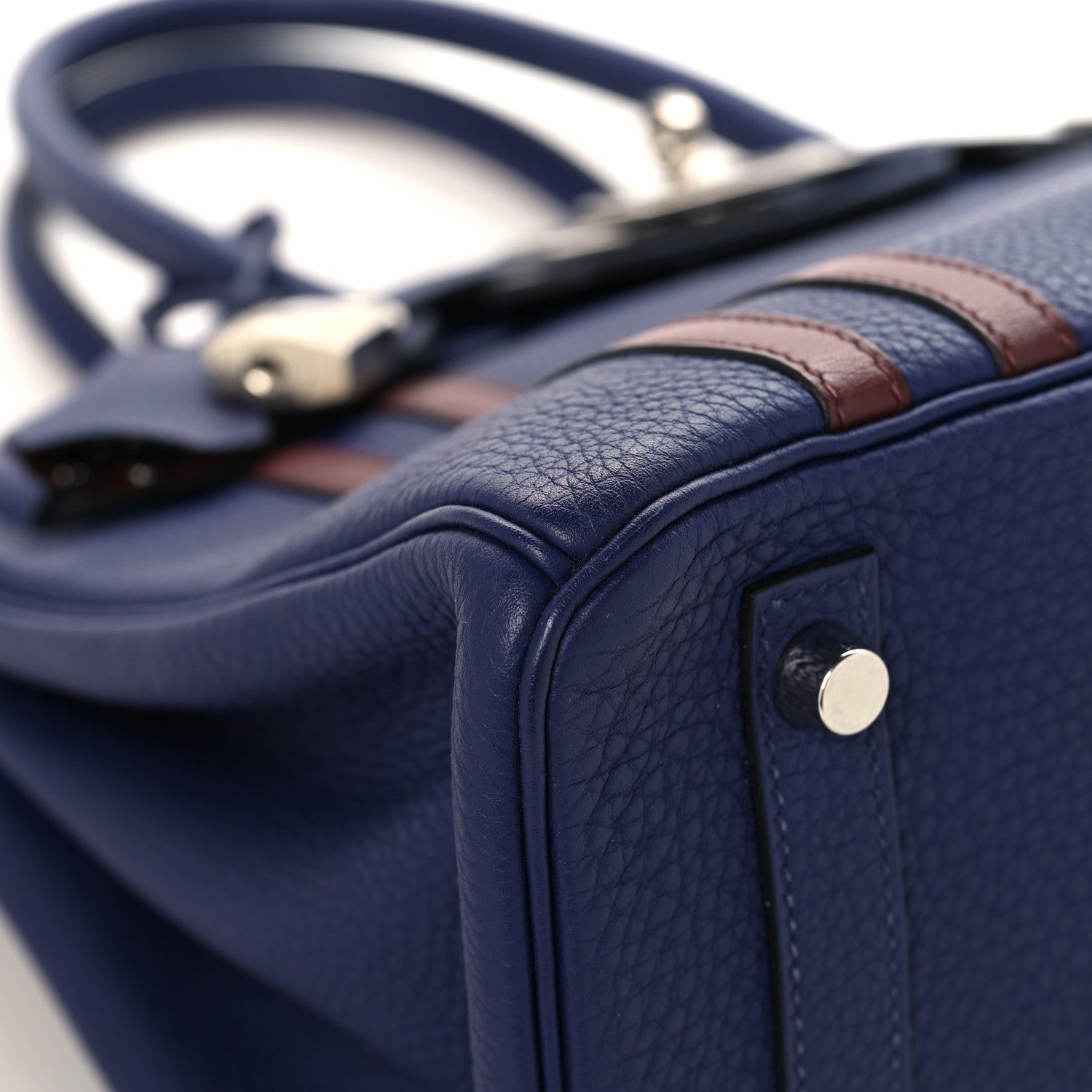 HERMES BIRKIN 30 BLEU ENCRE ROUGE H SWIFT TOGO SILVER HARDWARE